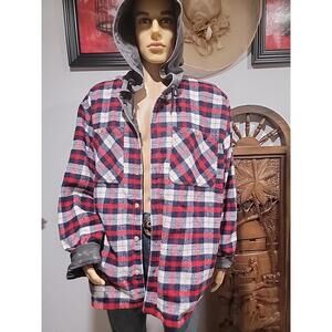NO VACANCY INN REVERSIBLE "CANCELLED" FLANNEL XL JACKET #C
